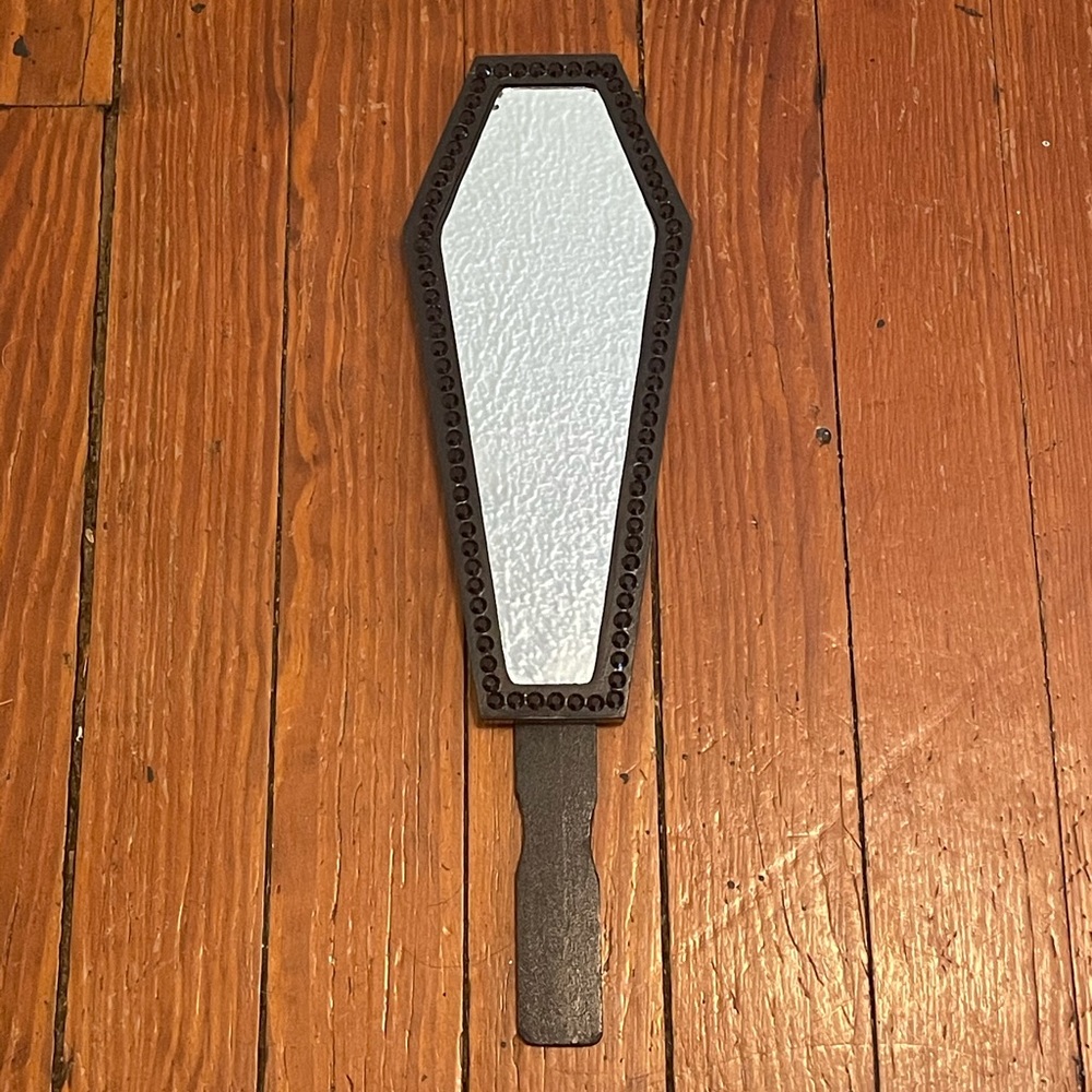 Coffin handheld mirror
